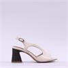 Tamaris Ambada Peeptoe Mid Heel Sandal - Ivory Combi