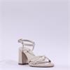 Tamaris Lemonia Strappy Block Heel - Beige Patent