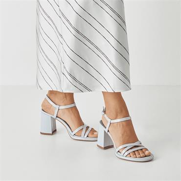 Tamaris Lemonia Strappy Block Heel - Light Blue Patent