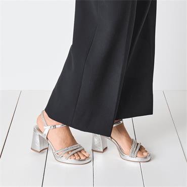 Tamaris Koreyoshi Platform Block Sandal - Silver Sparkle