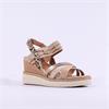 Tamaris Alis Strappy Wedge Sandal - Tan Leopard Combi