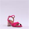 Tamaris Shanaia Print Heel Sandal - Fuchsia Combi
