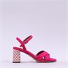 Tamaris Shanaia Print Heel Sandal - Fuchsia Combi