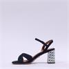 Tamaris Shanaia Print Heel Sandal - Navy Combi