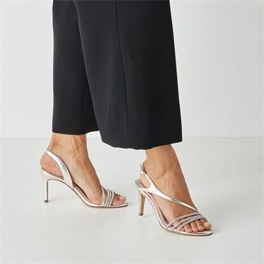 Tamaris Callie CrossStrap Slingback Heel - Platinum
