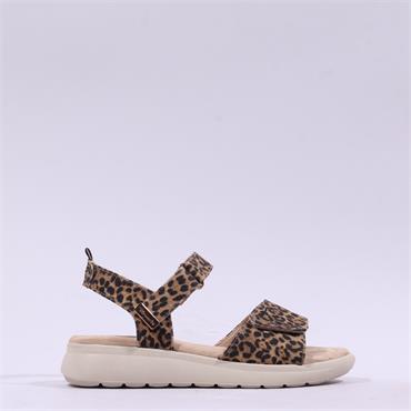 Tamaris Folla Double Velcro Strap Sandal - Leopard Print