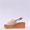 Tamaris Santini Cork Platform Slingback - Beige