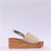 Tamaris Santini Cork Platform Slingback - Beige