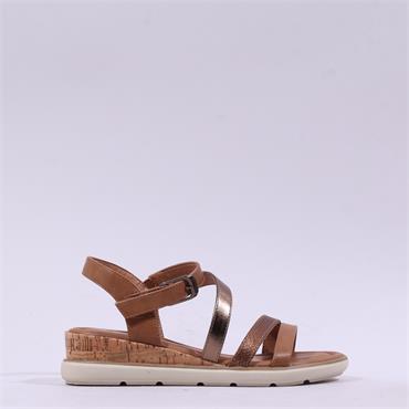 Tamaris Nirmala Strappy Wedge Sandal - Cognac
