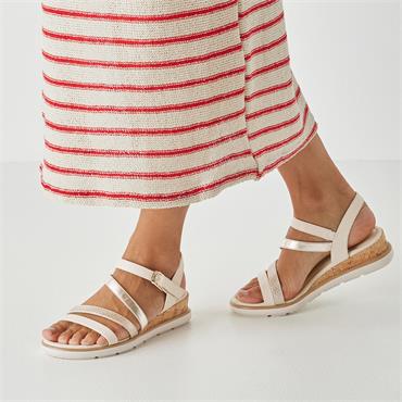 Tamaris Nirmala Strappy Wedge Sandal - Ivory