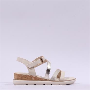 Tamaris Nirmala Strappy Wedge Sandal - Ivory