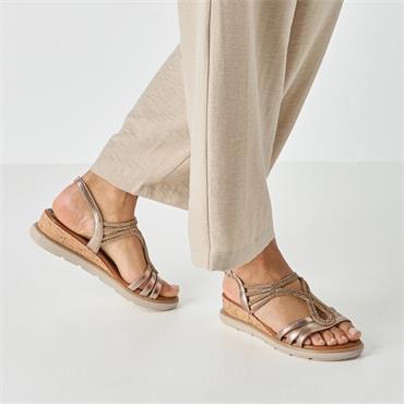 Tamaris Nirmala Cork Wedge Sandal - Bronze