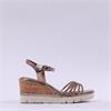Tamaris Jette Cork Wedge Heel Sandal - Bronze