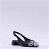 Tamaris Catalina Low Toe Cap Slingback - Black Snake