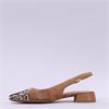 Tamaris Catalina Low Toe Cap Slingback - Cognac Snake