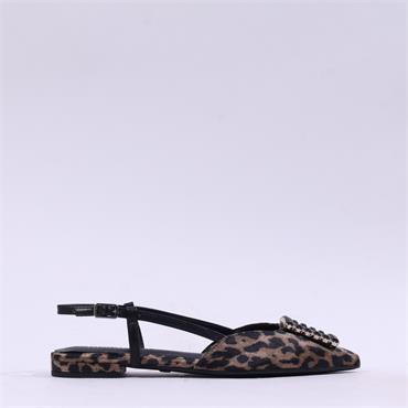 Tamaris Abril Brooch Low Slingback - Leopard Print