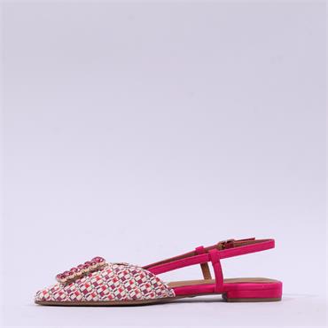 Tamaris Abril Brooch Low Slingback - Pink Combi