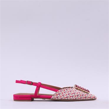 Tamaris Abril Brooch Low Slingback - Pink Combi