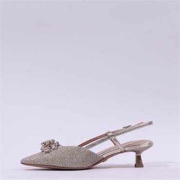 Tamaris Marilu Low Heel Slingback - Pearl Sparkle