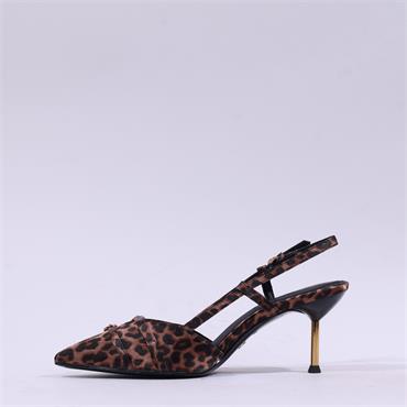 Tamaris Nyra Two Strap Slingback Court - Leopard Print