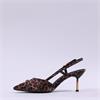 Tamaris Nyra Two Strap Slingback Court - Leopard Print
