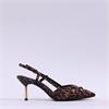 Tamaris Nyra Two Strap Slingback Court - Leopard Print