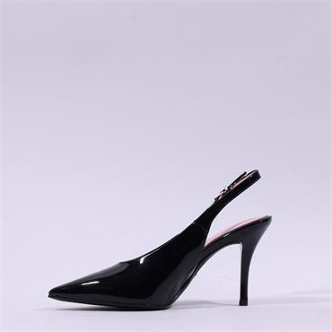Tamaris Gabbe Pointed Slingback Heel - Black Patent