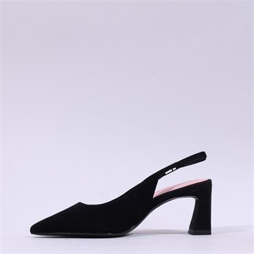 Tamaris Aquila Pointed Slingback Heel - Black Suede