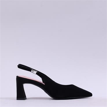 Tamaris Aquila Pointed Slingback Heel - Black Suede