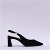 Tamaris Aquila Pointed Slingback Heel - Black Suede