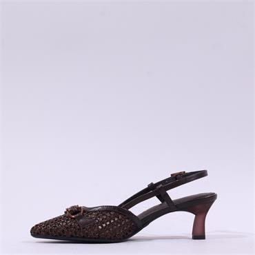 Tamaris Angatha Low Heel Weave Slingback - Mocca