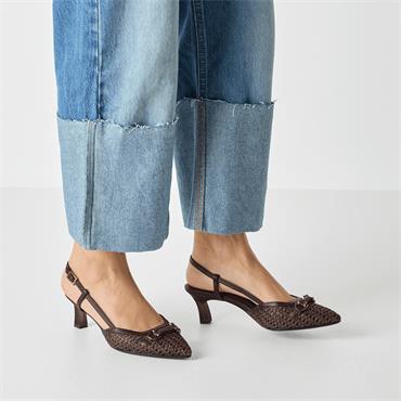 Tamaris Angatha Low Heel Weave Slingback - Mocca