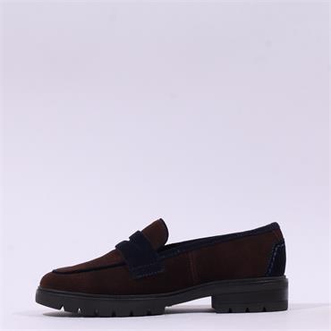 Ara Cambridge Chunky Sole Loafer - Brown Suede