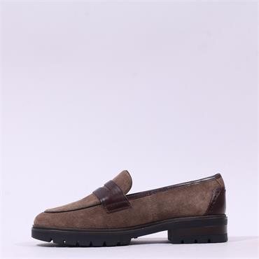 Ara Cambridge Chunky Sole Loafer - Taupe Suede