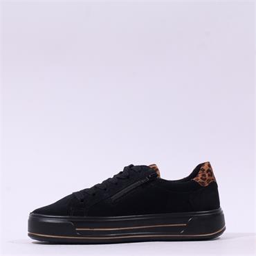 Ara Canberra 3.0 Panel Platform Trainer - Black Leopard Combi