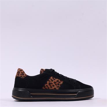 Ara Canberra 3.0 Panel Platform Trainer - Black Leopard Combi