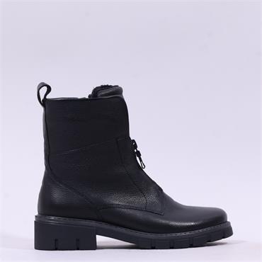 Ara Dover Zip Front Boot - Black Leather