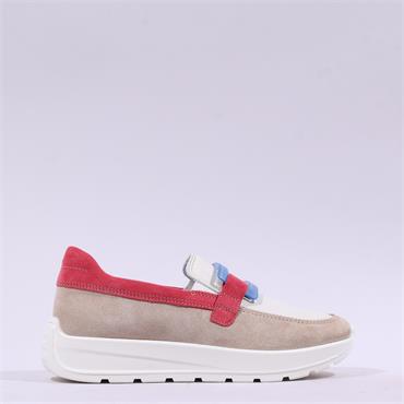 Ara New York Slip On Buckle Wedge - Beige Red