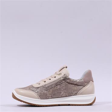 Ara Osaka 3.0 Internal Zip Lace Trainer - Beige Snake
