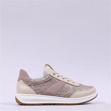 Ara Osaka 3.0 Internal Zip Lace Trainer - Beige Snake