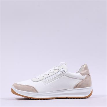Ara Osaka 3.0 Internal Zip Lace Trainer - Cream Beige