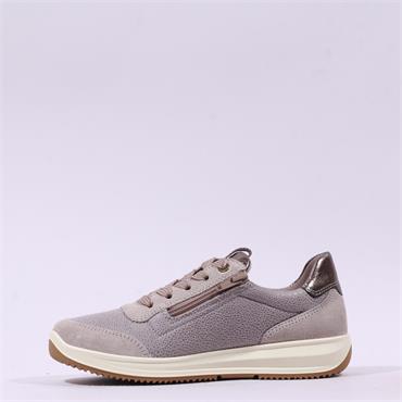 Ara Osaka 3.0 Internal Zip Lace Trainer - Taupe Combi