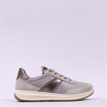 Ara Osaka 3.0 Internal Zip Lace Trainer - Taupe Combi