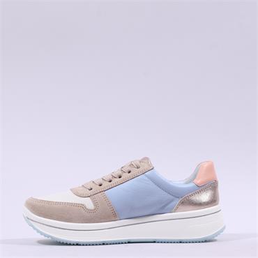 Ara Sapporo Side Zip Platform Trainer - Beige Pastel Multi