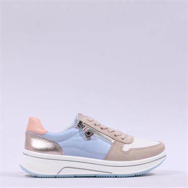Ara Sapporo Side Zip Platform Trainer - Beige Pastel Multi