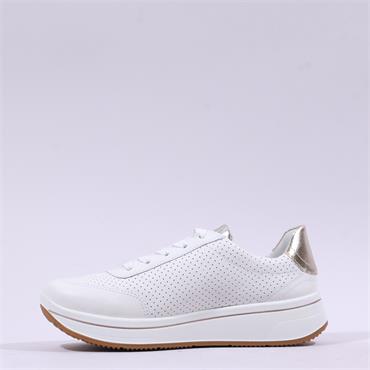 Ara Sapporo 3.0 Punched Side Zip Trainer - White Gold