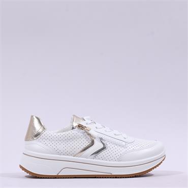 Ara Sapporo 3.0 Punched Side Zip Trainer - White Gold