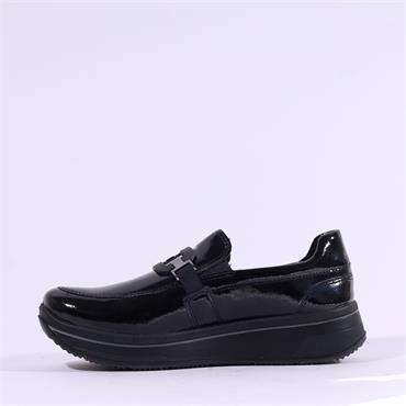 Ara Sapporo 3.0 Slip On Platform Wedge - Black Patent