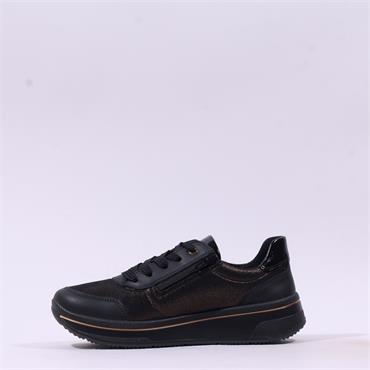 Ara Sapporo 3.0 Platform Lace Trainer - Black Shimmer