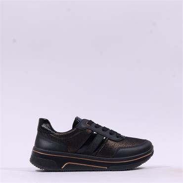Ara Sapporo 3.0 Platform Lace Trainer - Black Shimmer